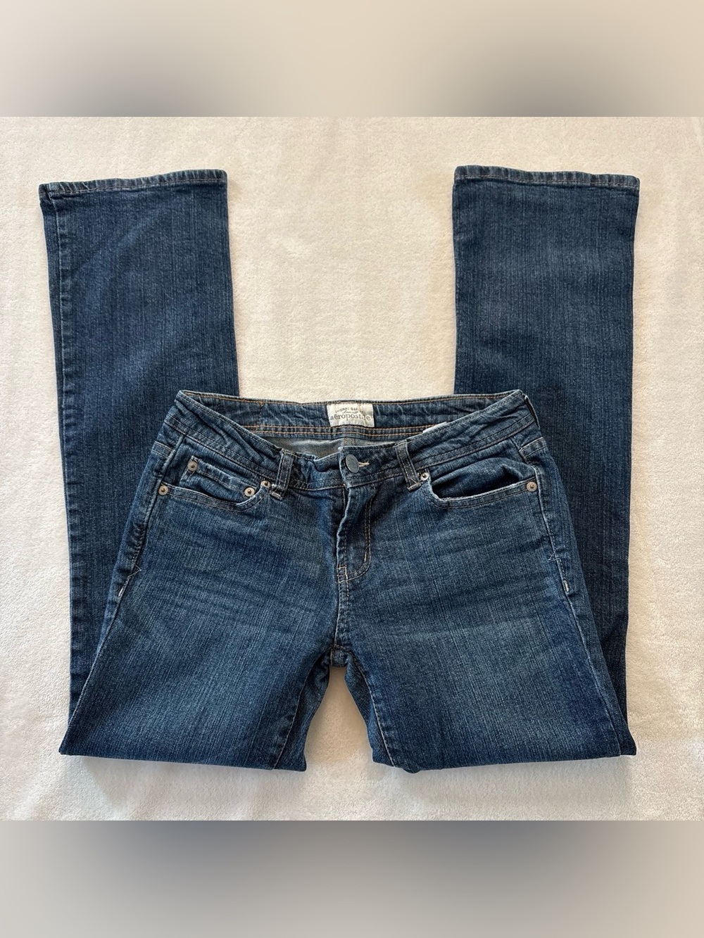 Vintage Y2K Aeropostale Low Rise Bootcut Flare Dark Wash Jeans 5/6 Short